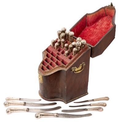 Lot 895 - George II mahogany veneered knife box