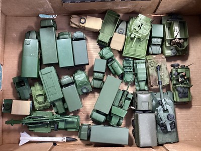 Lot 1767 - Dinky & Corgi loose diecast military vehicles (2 boxes)