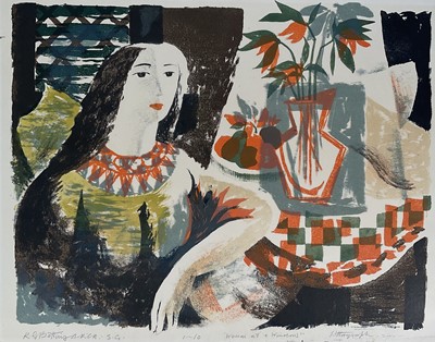Lot 30 - Roy Godfrey Botting (1909-1999) signed limited edition lithograph, 'Woman at a Window', 1/10, 39cm x 49cm, unframed