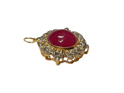 Lot 8 - Victorian style ruby and diamond pendant