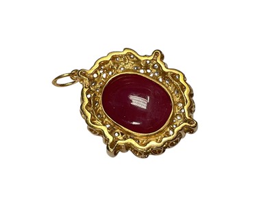 Lot 8 - Victorian style ruby and diamond pendant