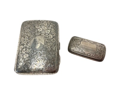 Lot 419 - Silver cigarette case and snuff box