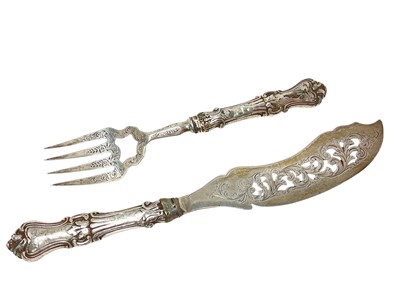 Lot 422 - Pair of Victorian silver fish servers