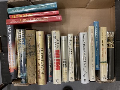 Lot 1317 - Hardback books, most first editions including Peter Mayle - A year in Provence; John Grisham - The Firm; Gerald Seymour - Harry's Game, also some signed including three by Alan Coren. (2 boxes)<...