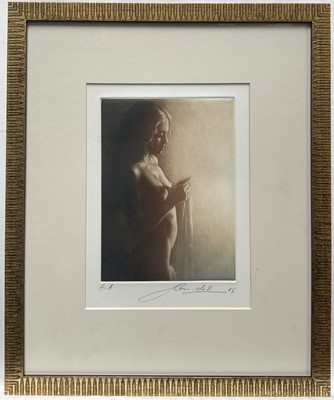 Lot 245 - Peter Handel (b. 1949) etching and aquatint, artists proof, female nude, signed indistinctly and dated '85, 20cm x 14cm, glazed frame