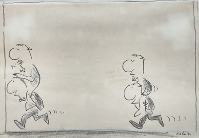 Lot 296 - Mel Calman (1931-1994), pencil and crayon – ‘O God, what I do for Charity’, signed, inscribed verso, 21 x 29.5cm, in glazed frame