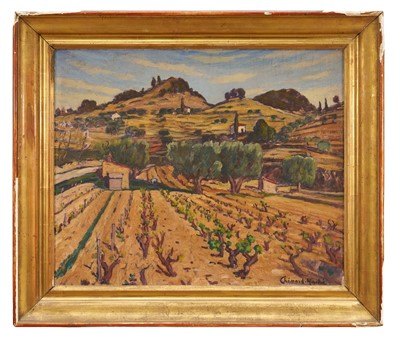 Lot 1155 - Georges Chenard-Huché (1864-1937) oil on canvas - The Vineyard, signed, inscribed verso, 55cm x 65cm, in gilt frame