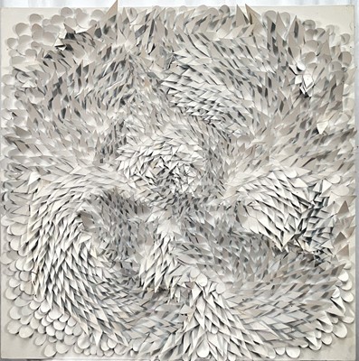 Lot 294 - Siobhan Liddell (1965-) paper and acrylic on canvas – ‘Untitled’ 2008, 76.3 x 76.3cm