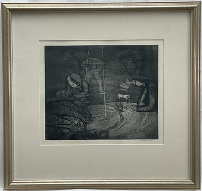 Lot 48 - 20th century Surrealist limited edition monochrome print, trial proof 1/5, 25cm x 30cm, glazed frame