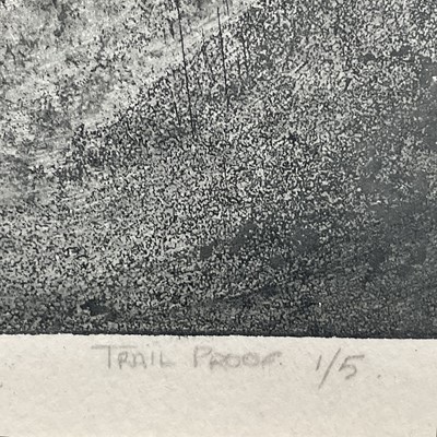Lot 48 - 20th century Surrealist limited edition monochrome print, trial proof 1/5, 25cm x 30cm, glazed frame