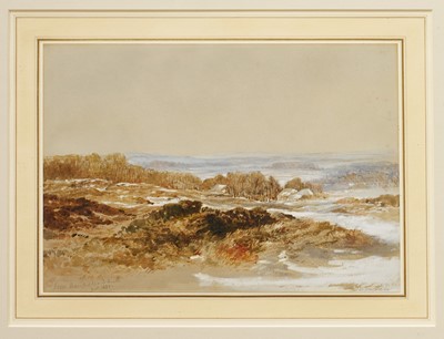 Lot 1033 - Edward Duncan RWS (1803-1882) pencil, watercolour and body colour – Hampstead Heath, signed, 23cm x 33cm, glazed frame