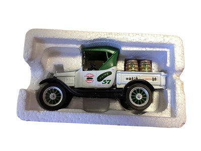 Lot 1776 - Historic Motor Museum Mint 1:32 scale American vintage model vehicles including 1925 Black Ford Model T pick-up, 1931 Green Ford Model A pick-up, 1930 Yellow Ford Model A Victoria, 1922 Red Ford...