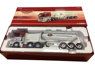 Lot 1777 - Corgi Limited Edition 1:50 scale Hauliers of Renown diecast vehicles including Evans Transport Ltd MAN TGA Crane Trailer & Palletised Load ~ CC13426, John Mitchell MAN TGA Feldbinder ~ CC1343...