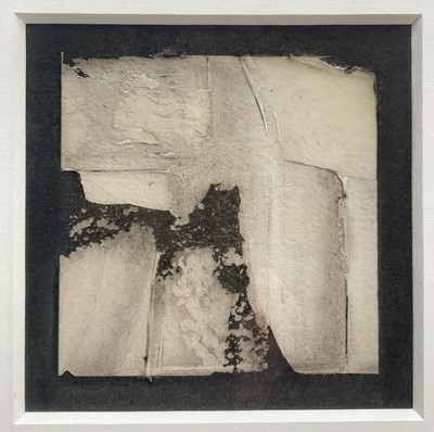 Lot 270 - Abstract mixed media, 2006, inscription verso, 12cm x 12cm, framed and glazed