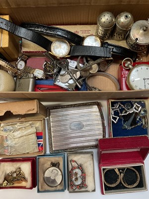 Lot 234 - Group of vintage costume jewellery, wristwatches and bijouterie to include WWII medal group etc