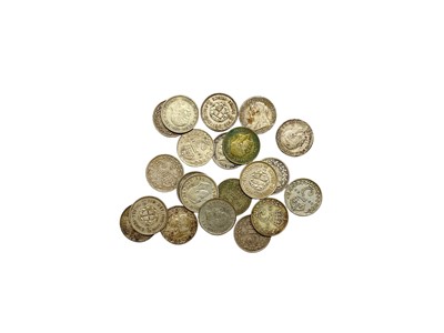 Lot 461 - World - Mixed coins & banknotes to include G.B. pre 1947 George VI silver Half Crowns & Florins (N.B. In better than average grades, estimated face value £1.70), pre 1920 silver (N.B. Est...