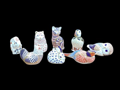 Lot 2239 - Collection of eight Royal Crown Derby paperweights