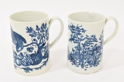 Lot 286 - Two 18th century Worcester blue and white tankards