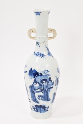 Lot 289 - 18th century Chinese porcelain vase with twin mask handles