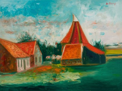 Lot 1139 - * John Bellany (1942-2013) oil on canvas, Preston Mill, East Lothian, signed, 66cm x 101cm, unframed