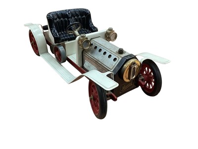 Lot 1891 - Mamod TE1 steam traction engine and cart, plus SR1 white roadster (3)