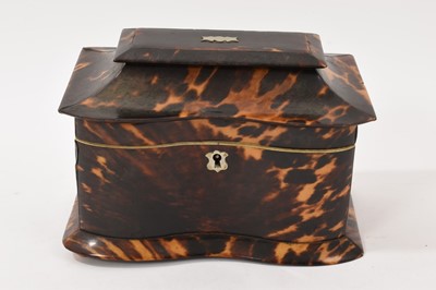 Lot 928 - William IV tortoiseshell tea caddy