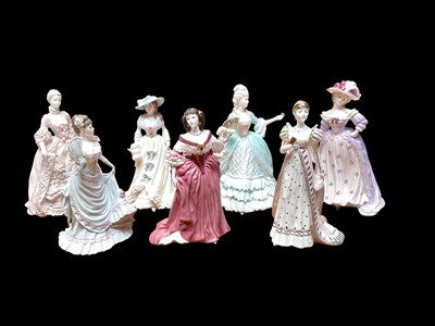 Lot 2240 - Seven Royal Worcester limited edition Femmes Fatales figures including Mrs Fitzherbert, Empress Josephine, Madame de Pompadour etc