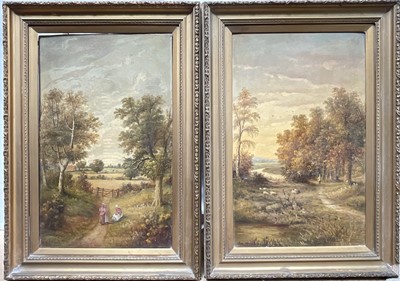 Lot 276 - Christopher Mark Maskell (1846-1933) oil on board, a pair of landscapes, signed, 64cm x 40cm, gilt frames (2)