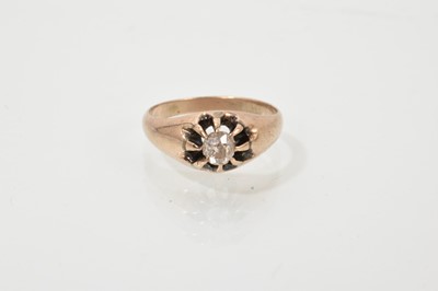 Lot 681 - Victorian diamond ring with an old mine cut diamond estimated to weigh approximately 0.40cts in a claw setting