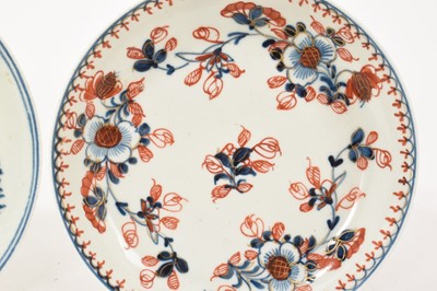 Lot 5067 - Pennington Liverpool Milkmaids pattern saucer, circa 1770, a Pennington Cannonball pattern tea bowl and a Christian’s Liverpool blue and iron red saucer