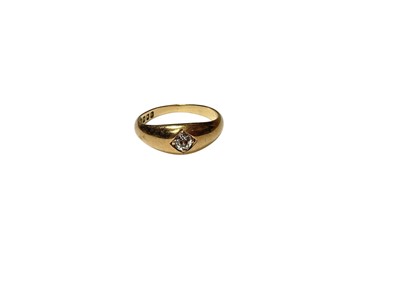 Lot 131 - Edwardian 18ct gold old cut diamond single stone gypsy set ring (London 1903), size L½