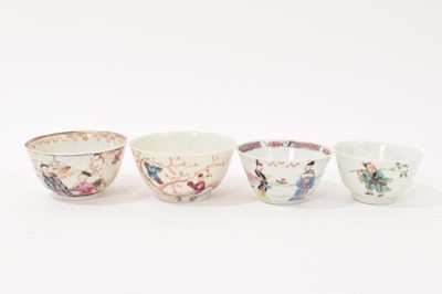 Lot 266 - Four 18th century Chinese famille rose tea bowls