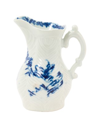 Lot 208 - Worcester herringbone moulded small milk jug, circa 1756-58