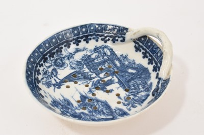 Lot 66 - Caughley Fisherman and Cormorant pattern egg drainer, circa 1785