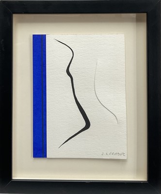 Lot 128 - Jean Lagadec, 20th century mixed media and embossed paper, a female nude, 19cm x 14cm, signed, in glazed, frame.