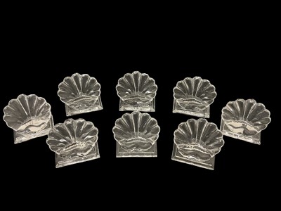 Lot 246 - Set of eight Baccarat glass menu holders