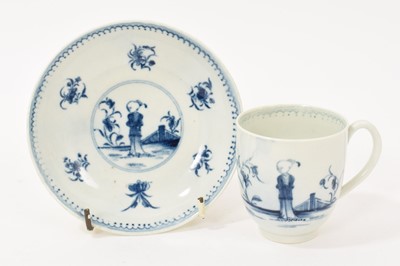 Lot 224 - Worcester Waiting Chinaman pattern coffee cup and saucer, circa 1770
