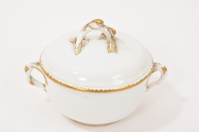 Lot 231 - Paris porcelain ecuelle and cover, decorated in gilt