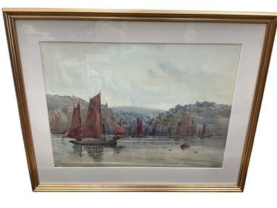 Lot 5139 - John Henry Young (1880-1946) watercolour - Brixham Harbour, Devon and two others