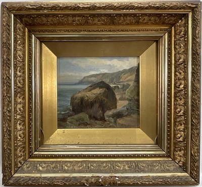 Lot 202 - John Henry Oswald (1843-1895) oil on panel, 'Scarborough 18th July', signed, inscribed, 16cm x 18cm, behind glass in gilt frame
