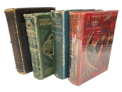 Lot 1354 - Jules Verne - From the Earth to the Moon, Sampson Low, Marston, Low and Searle 1873 1st English Language Edition; Around the World in Eighty Days 1874 1st UK Edition with adverts at rear dated 18...