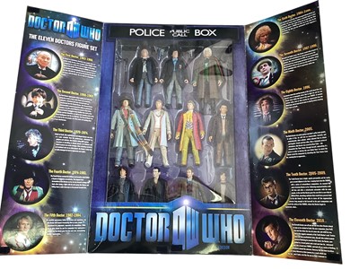 Lot 1827 - BBC (c1996) Dr Who 7" action figure set with eleven doctors, boxed (1)