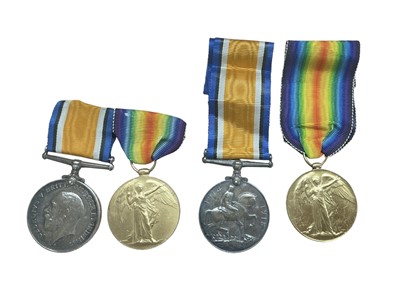 Lot 704 - First World War pair comprising War and Victory medals named to M - 319776 PTE. L. F. Harris. A.S.C. Together with another pair named to J. 670221 P. Ellis. A.B. R.N. (4 medals).