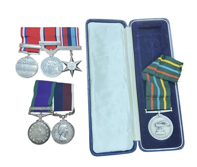 Lot 706 - Elizabeth II medal pair comprising General Service medal (post 1962 type) with Northern Ireland clasp, named to FS B Colton (G4266190) RAF, together with an RAF Long Service and Good Conduct med...