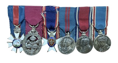 Lot 722 - Miniature medal group comprising Order of St. Michael and St. George, Order of the Bath (Civil type), Royal Victorian Order (M.V.O.), Delhi Durbar, 1935 Silver Jubilee and 1937 Coronation medal,...