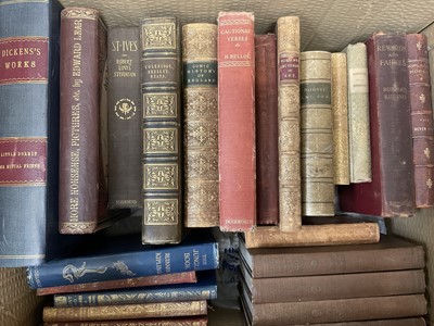 Lot 1396 - Collection of predominantly literature, including Ernest Hemingway - Death in the Afternoon, Jonathan Cape 1932 first U.K. edition, Rudyard Kipling, Dickens and others. (2 boxes)