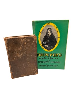 Lot 1397 - Nicholas Culpeper - The English Physitian (sic; Physician), lacking title page but probably 1653 enlarged edition, full calf, together with 1947 edition of The Complete Herbal. (2)