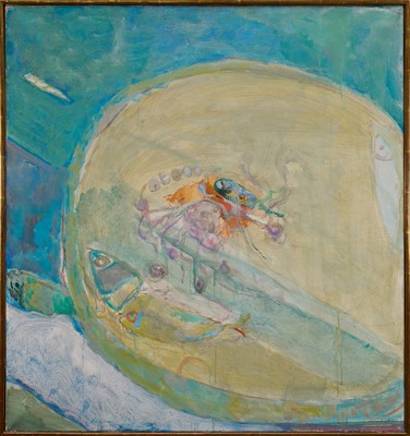 Lot 1242 - *Pierre Lesieur (1922-2011) oil on canvas, Nature Mortes aux Poissons, 81cm x 76cm, framed