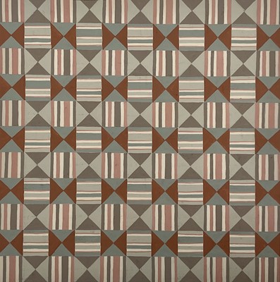 Lot 1132 - Jennifer Howard collection of original textile designs in gouache, floral and geometric designs, each presented individually, edges attached to sheets of card, stamped and numbered verso, di...