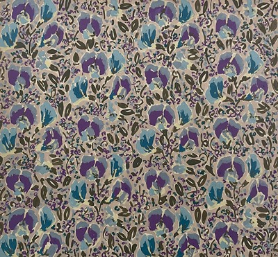Lot 1133 - Jennifer Howard collection of original textile designs in gouache, floral and geometric designs, each presented individually, edges attached to sheets of card, stamped and numbered verso, di...